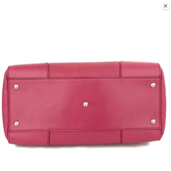 Auth GUCCI Bright Diamante Pink Diamond Leather W/ Gold Hardware Boston Bag - Picture 13 of 13